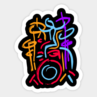 Fancy drummer modern art Sticker